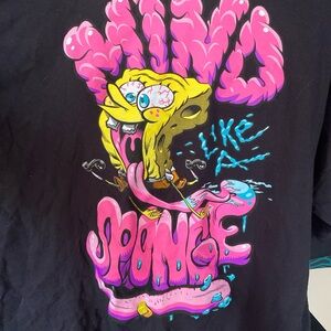 Nickelodeon Black Tee with Pink Graphic